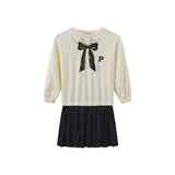 Phil and Phoebe Cream Tie Printed Dress