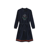 Phil and Phoebe Navy Frit Logo Sweatshirt Dress