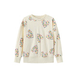 Valen Vee Cream Love Heart Print Sweatshirt