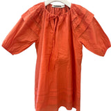 Tangerine Voile Pleated Dress