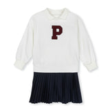 Phil and Phoebe Ivory Sherpa Letter Patch Dress