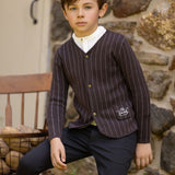 Bonjour Brown Pinstripe Sweater