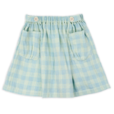Wander & Wonder Mediterranean Check Gathered Skirt