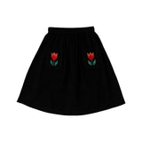 Wander & Wonder Black Ruffle Corduroy Skirt