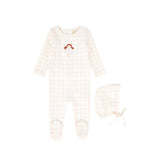 Bebe Jolee Pink Checked Doll Ribbed Footie