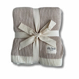 Little Threads Oat Ribbed Knit Blanket
