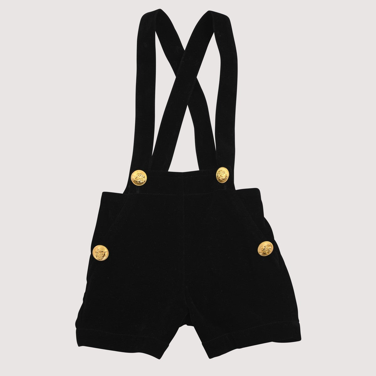 One Child Black Canal Suspender Shorts