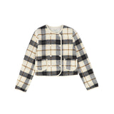 Valentina Beige Plaid Blazer