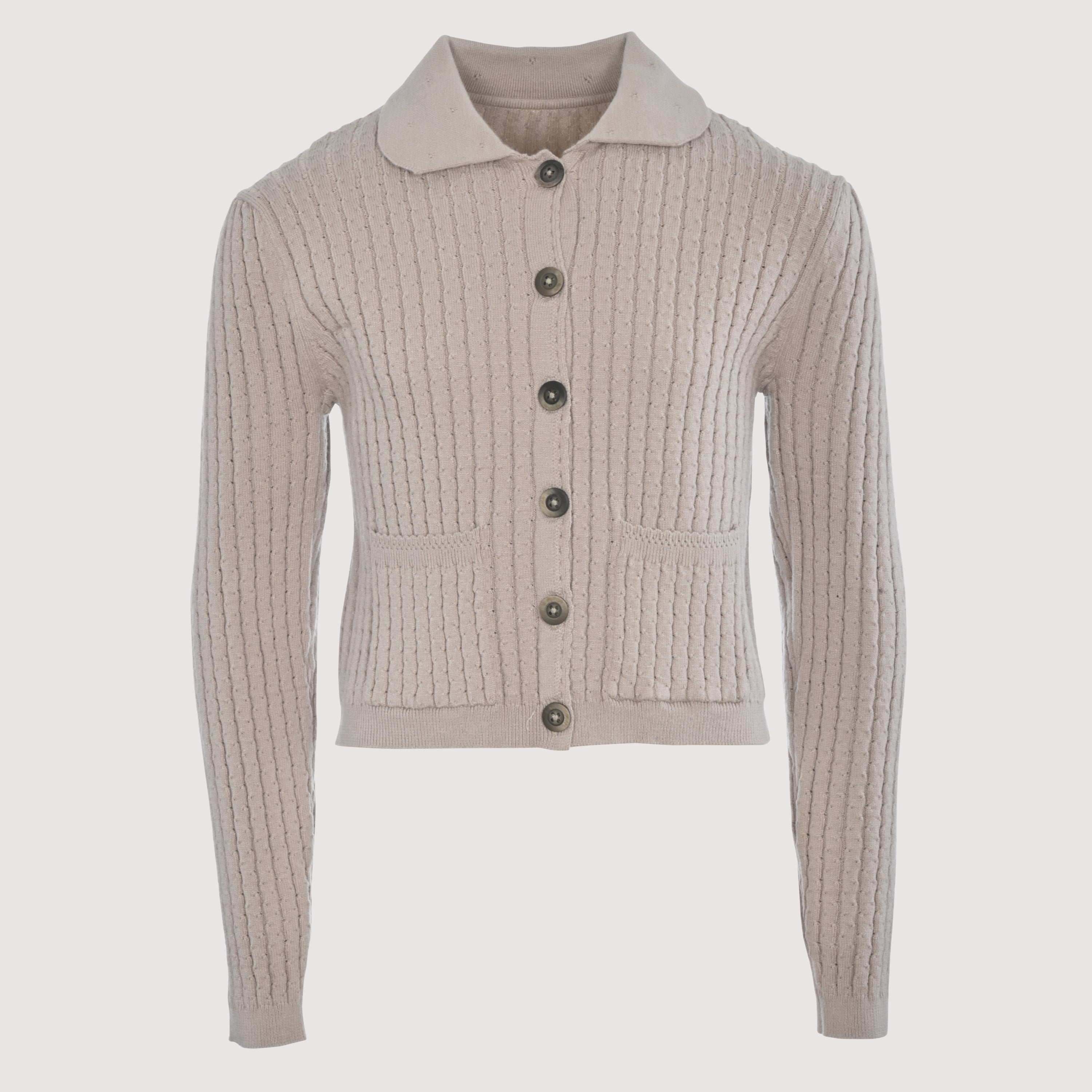 One Child Oatmeal Belmont Girl Cardigan 