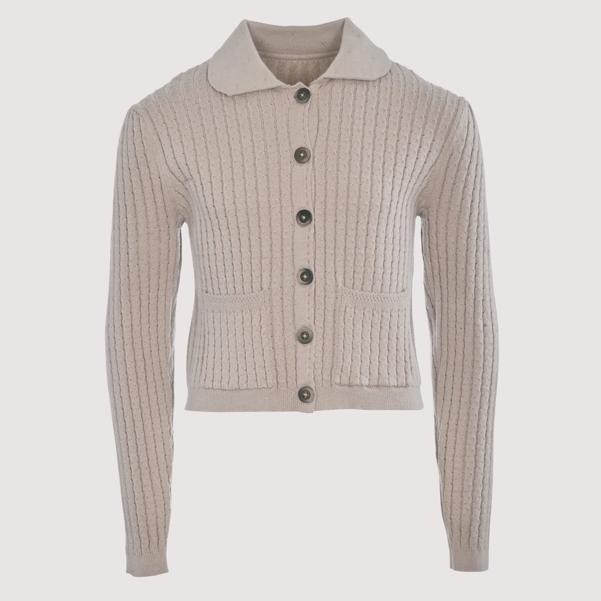 One Child Oatmeal Belmont Girl Cardigan 
