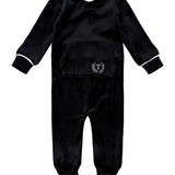 Teela Black Velour Footie