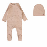 Lilette Dusty Pink Cherry Print Footie Set