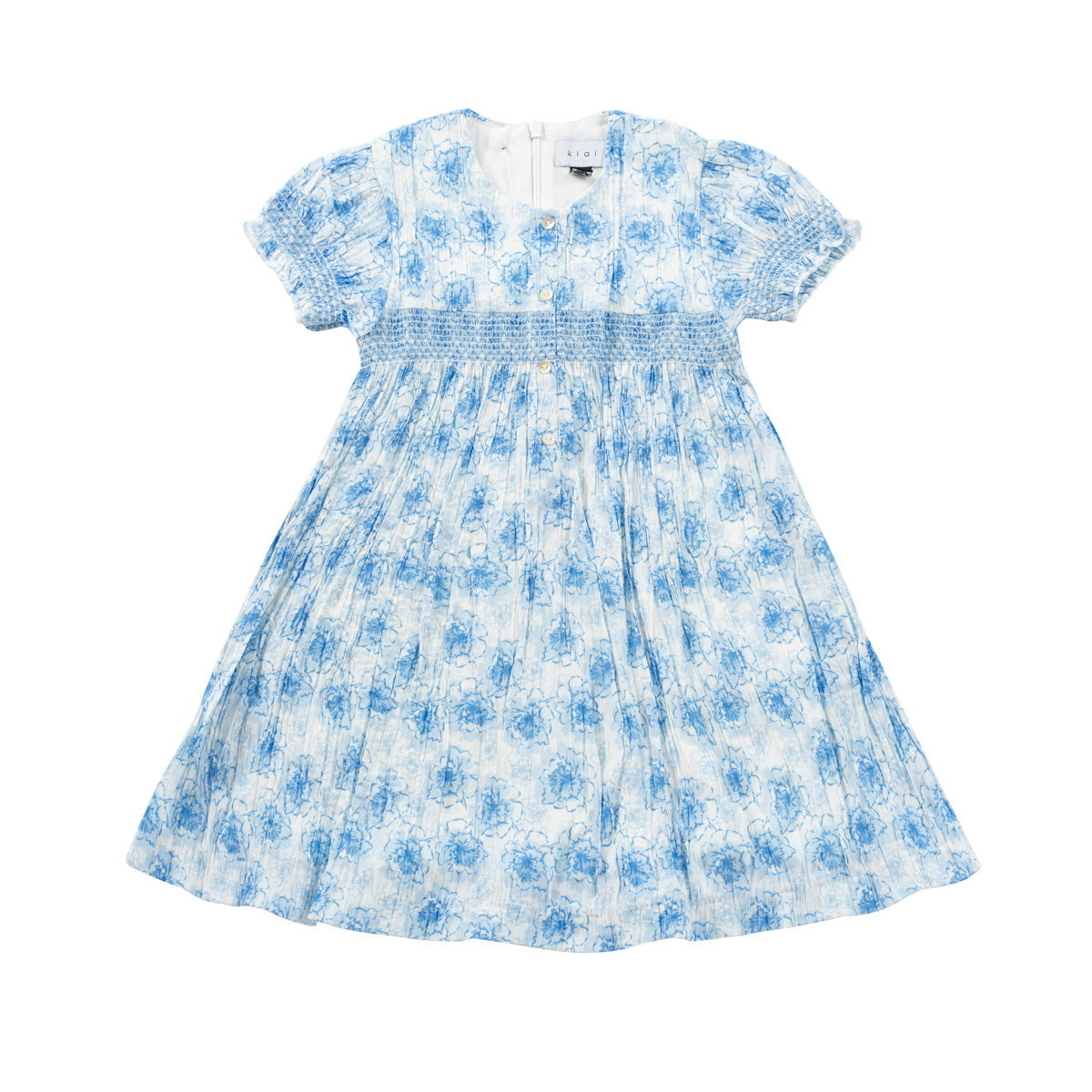Klai Blue Smocked Dress – Young Timers Boutique