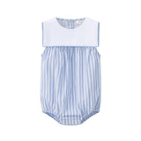 Coco Blanc Blue Striped Sailor Romper