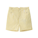 Coco Blanc Yellow Striped Button Shorts