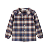 Coco Blanc Burgundy Blue Plaid Shirt