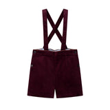 Coco Blanc Burgundy Suspender Shorts