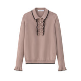 Coco Blanc Blush Ruffle Polo Sweater