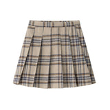 Coco Blanc Blue Plaid Pleated Skirt