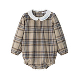 Coco Blanc Blue Plaid Romper