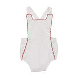 Coco Blanc White/Red Scalloped Romper