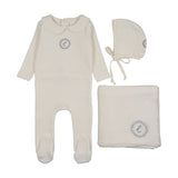 Lilette Cream/Blue Velour Crest Emblem Take Me Home Set
