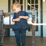 Calla Lili Blue Pocket Romper