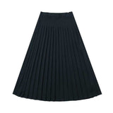Coco Blanc Black Pleated Silk Skirt