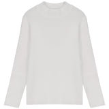 Pompomme Cream Ribbed Mock Neck