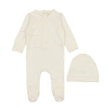 Lilette Winter White Brushed Cotton Wrapover Footie Set
