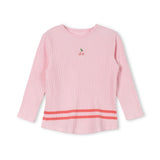 Cabana Pink Philip Striped Hem Ribbed Tee
