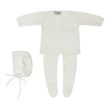 Carmina Ivory Knit Chevron Three Piece Set