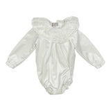 Carmina Ivory Lace Collar Velvet Romper
