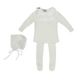 Carmina Ivory Square Collar Knit Three Piece Set