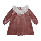 Carmina Rose Lace Collar Velvet Dress