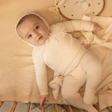 Bee & Dee Linen Classic Stitch Wrap Footie Set