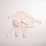 Bee & Dee Linen Classic Stitch Wrap Footie Set