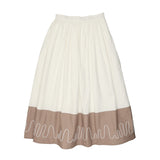 Coco Blanc Ivory taupe Colorblock Skirt
