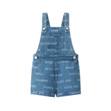 Coco Blanc Blue Denim Printed Overalls