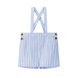 Coco Blanc Striped Suspender Shorts