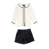 Francesca Guiliano Black Piped Set