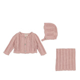 Bee & Dee Champagne Pink Crochet Blanket Set