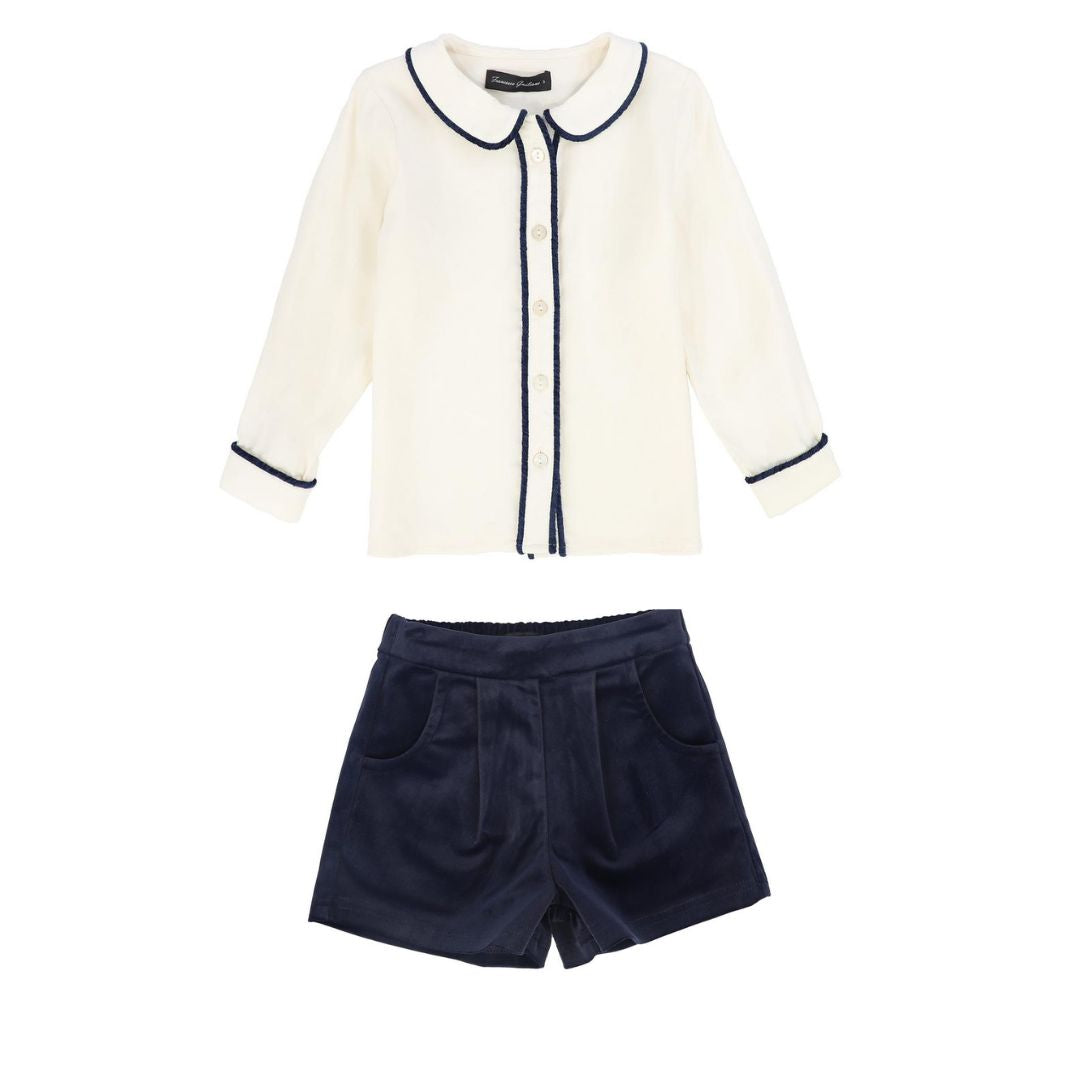Francesca Guiliano Blue Piped Set