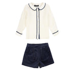 Francesca Guiliano Blue Piped Set