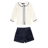 Francesca Guiliano Blue Piped Set