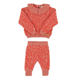 Piupiuchick Pink Animal Print Sweater Set