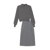 Gem Grey Crystal Embellished Set