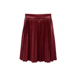 Goldthreads Burgundy Leather Pleated Skirt