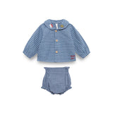 Birinit Petit Indigo Gingham Peter Pan Set