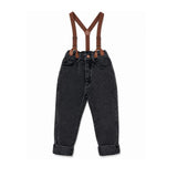 Calla Lili Black Denim Suspender Pants